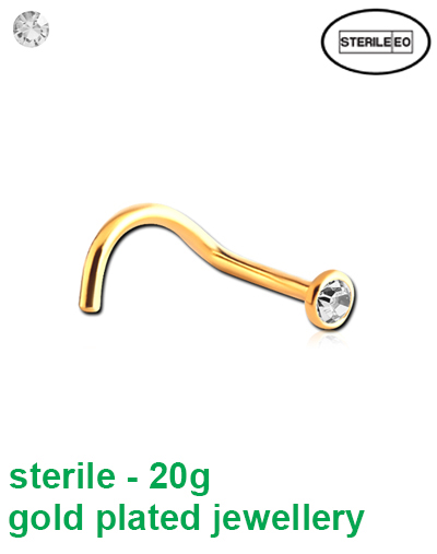 Z-GPJNO-0.8mm - Sterile Gold Plated Nose Screw - Crystal O Corp