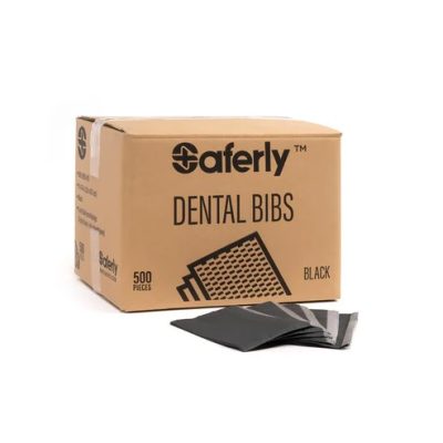 DBB-500 Saferly Medical Black Dental Bibs