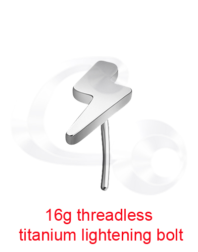 TP4211-16g Titanium Threadless Lightening Bolt